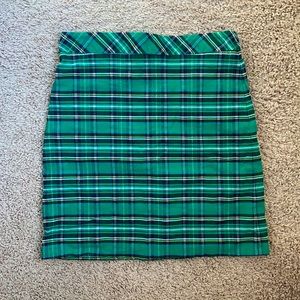 Zara green plaid mini skirt XS